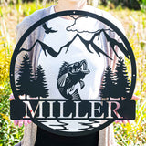 Bass Fish Outdoor Monogram