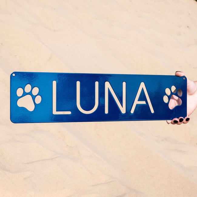 Pet Name Plaque with Paws