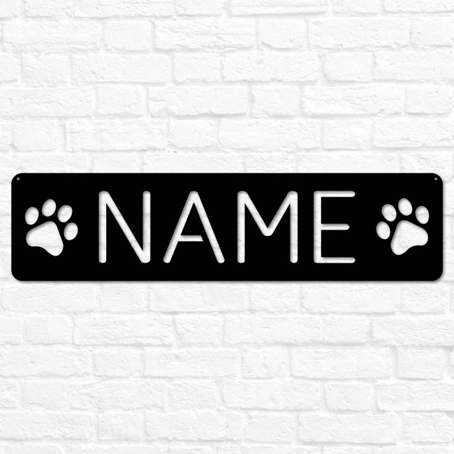 Pet Name Plaque with Paws