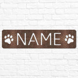 Pet Name Plaque with Paws