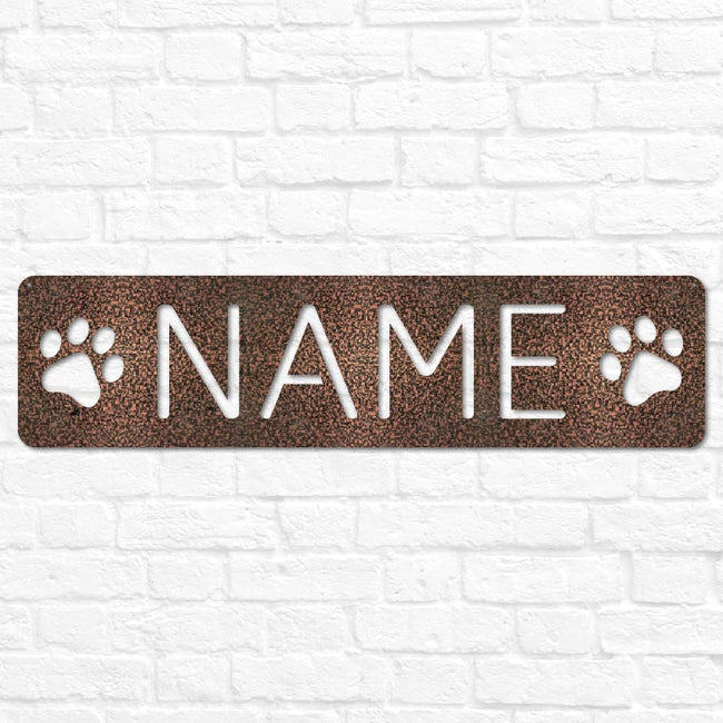 Pet Name Plaque with Paws