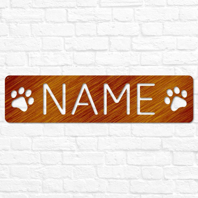 Pet Name Plaque with Paws