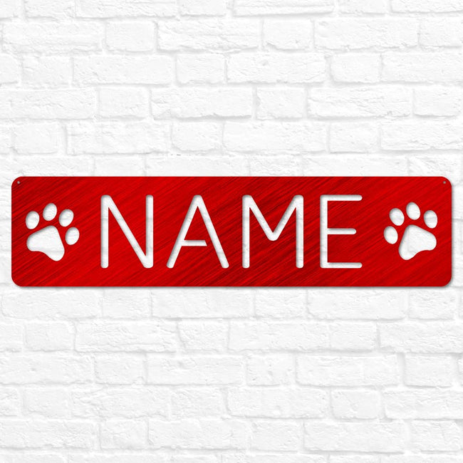 Pet Name Plaque with Paws