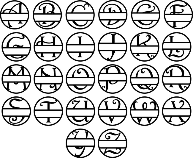 Whimsey Letter Circle Monogram