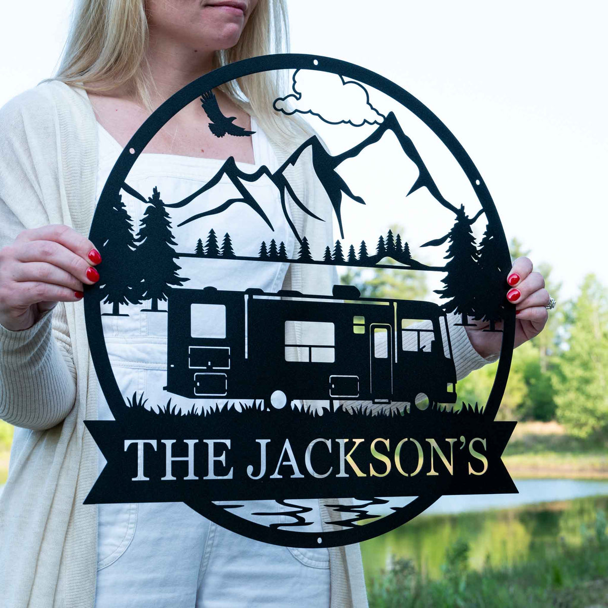 Motor Home RV Outdoor Monogram | Campsite Name Sign