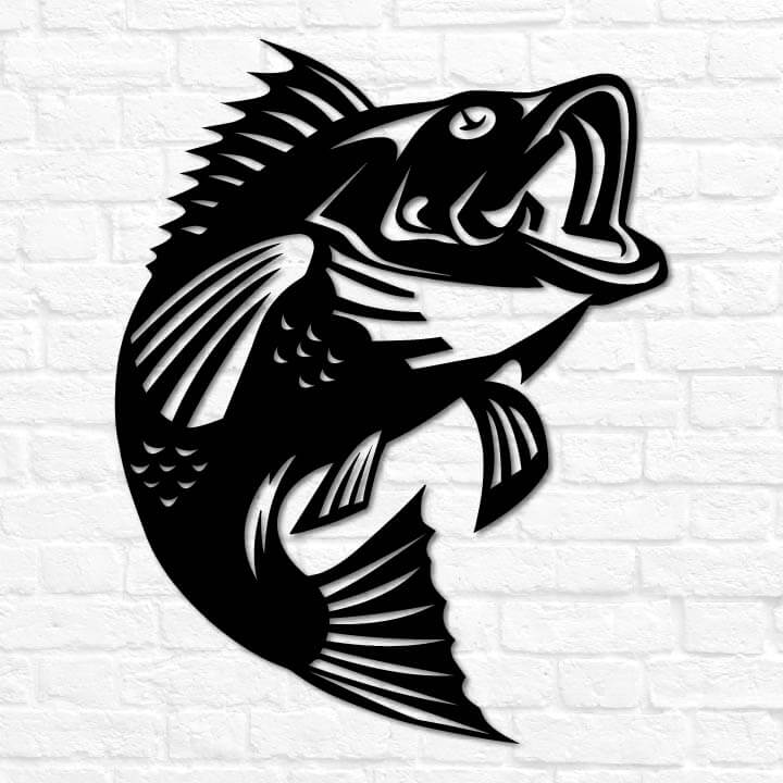 Bass Fish Metal Sign– Lakeshore Metal Decor