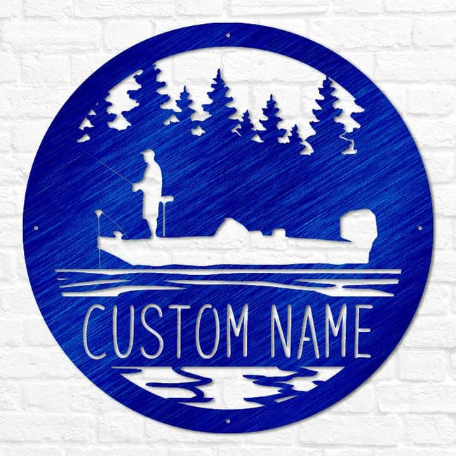 Bass Fishing Scene Monogram