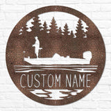 Bass Fishing Scene Monogram