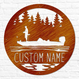 Bass Fishing Scene Monogram