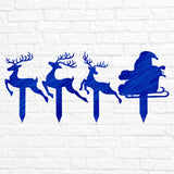 Reindeer with Santa Yard Stakes