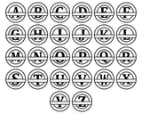 Double Circle Split Letter Swirly Monogram