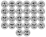 Double Circle Split Letter Swirly Monogram