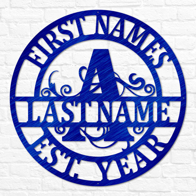 Double Circle Split Letter Swirly Monogram