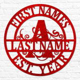 Double Circle Split Letter Swirly Monogram