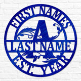 Double Circle Split Letter Swirly Monogram