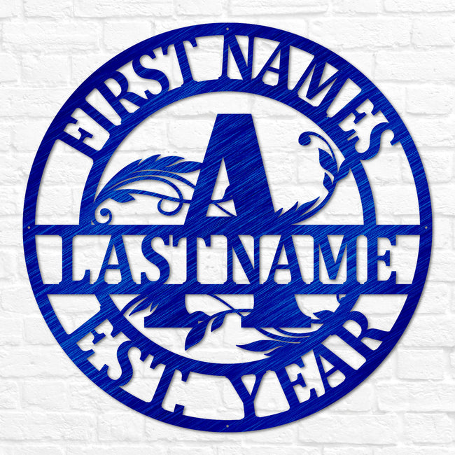 Double Circle Split Letter Swirly Monogram