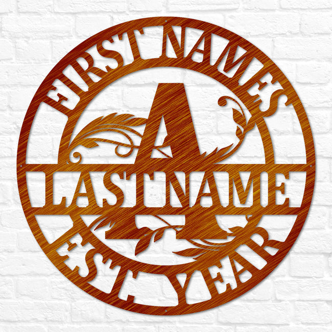 Double Circle Split Letter Swirly Monogram