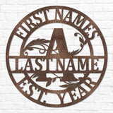 Double Circle Split Letter Swirly Monogram