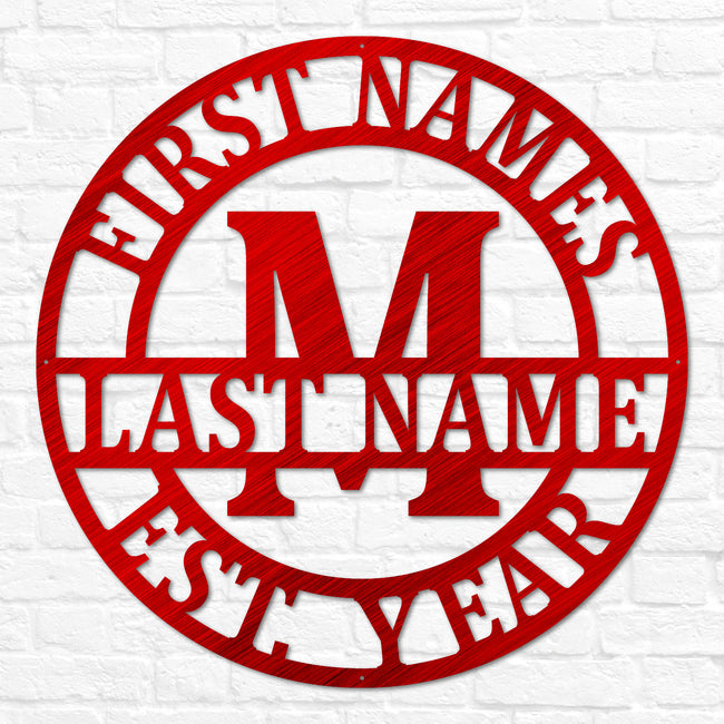 Double Circle Split Letter Swirly Monogram