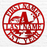 Double Circle Split Letter Swirly Monogram