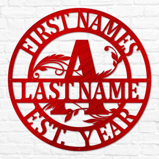 Double Circle Split Letter Swirly Monogram