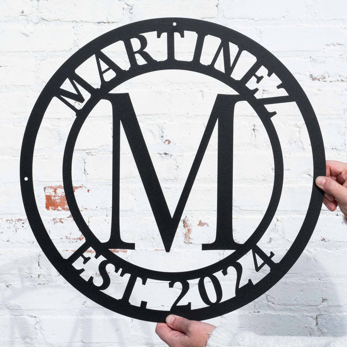 Double Circle Letter Monogram | Last Name Established Sign with Letter ...