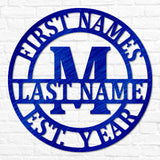 Double Circle Split Letter Swirly Monogram