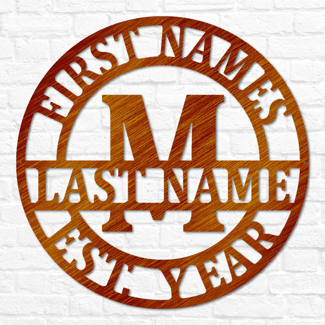 Double Circle Split Letter Swirly Monogram