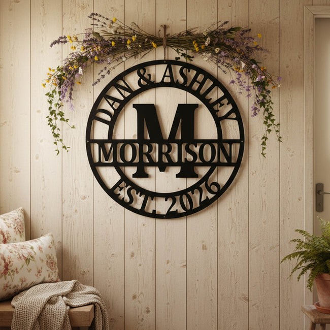 Double Circle Split Letter Monogram