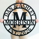 Double Circle Split Letter Swirly Monogram