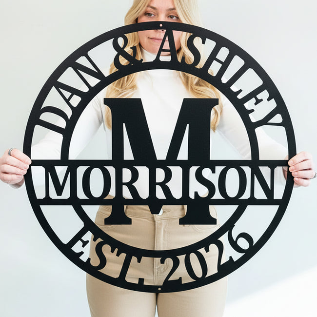 Double Circle Split Letter Swirly Monogram