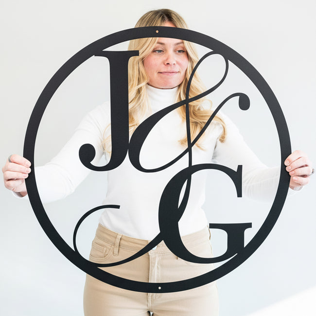 Initals Circle Letter Monogram