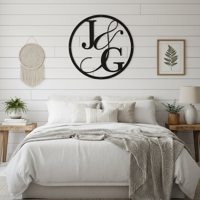 Initals Circle Letter Monogram
