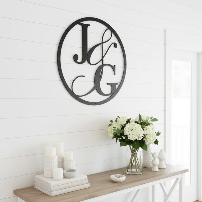 Initals Circle Letter Monogram