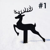 Reindeer with Santa Yard Stakes