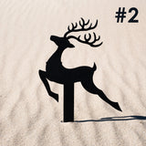 Reindeer with Santa Yard Stakes