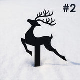 Reindeer with Santa Yard Stakes