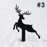 Reindeer with Santa Yard Stakes