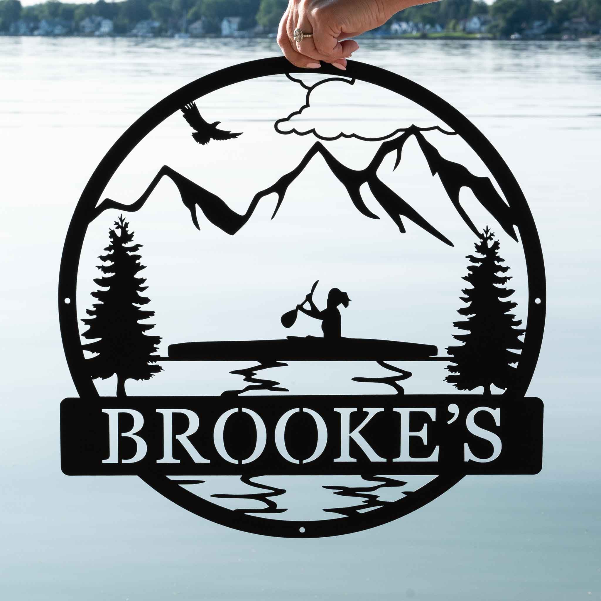 Outdoor Kayak Monogram | Cabin Cottage Lake House Decor | Name Sign ...