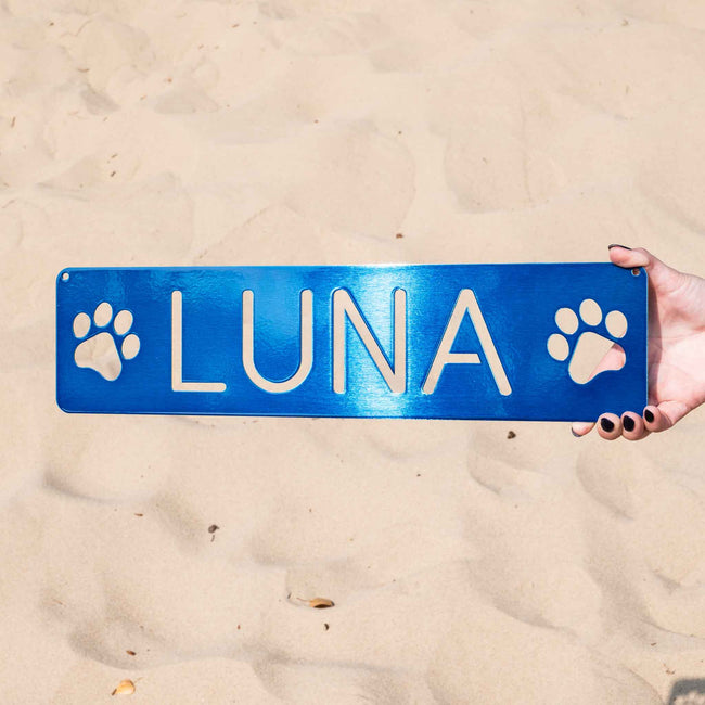 Pet Name Plaque with Paws