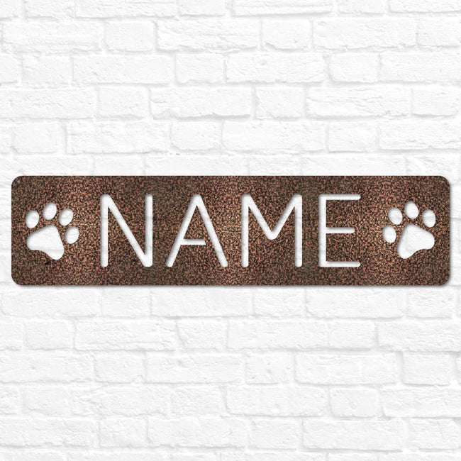 Pet Name Plaque with Paws