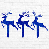 Reindeer with Santa Yard Stakes