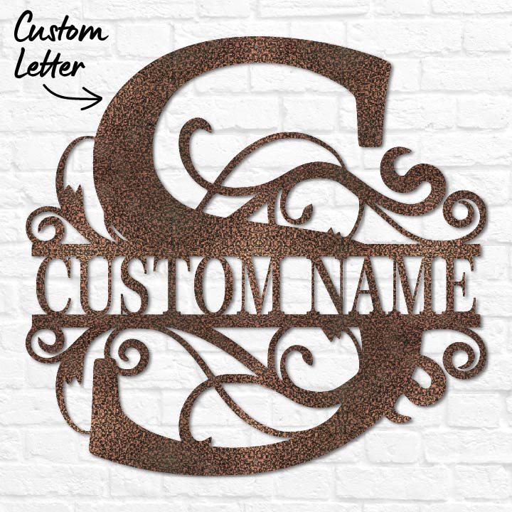 Split Letter Monogram Last Name Sign | Personalized Gift– Lakeshore ...