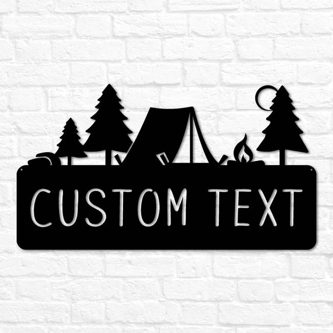 tent silhouette Tent Monogram Plaque