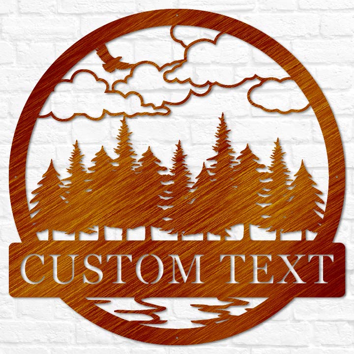 Outdoor Tree Line Name Sign | Custom Cabin Home Decor | Gift for Dad ...