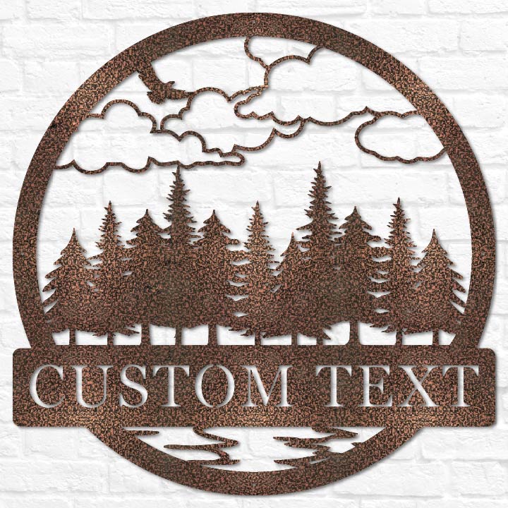 Outdoor Tree Line Name Sign | Custom Cabin Home Decor | Gift for Dad ...