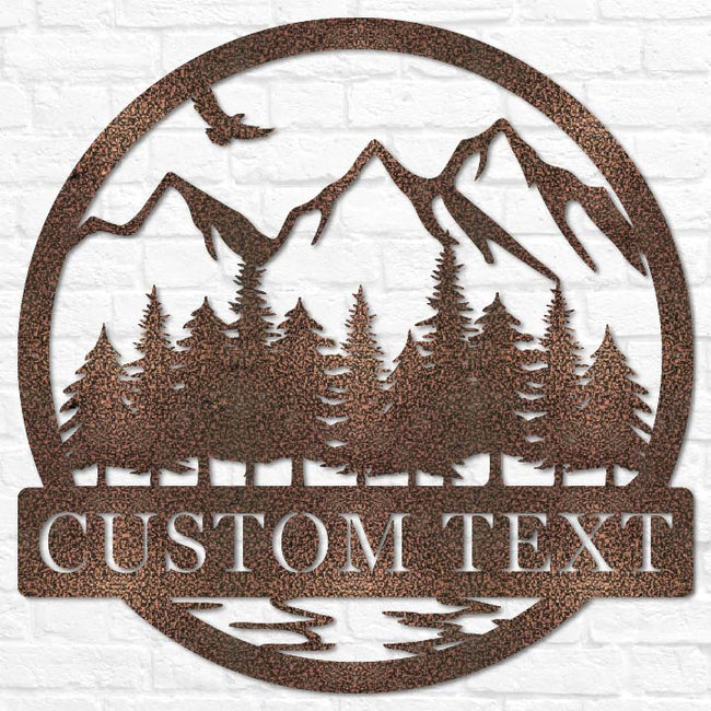 Outdoor Initial A Sign Outdoor Tree Line Name Sign | Custom Cabin Home Decor | Gift for Dad ...