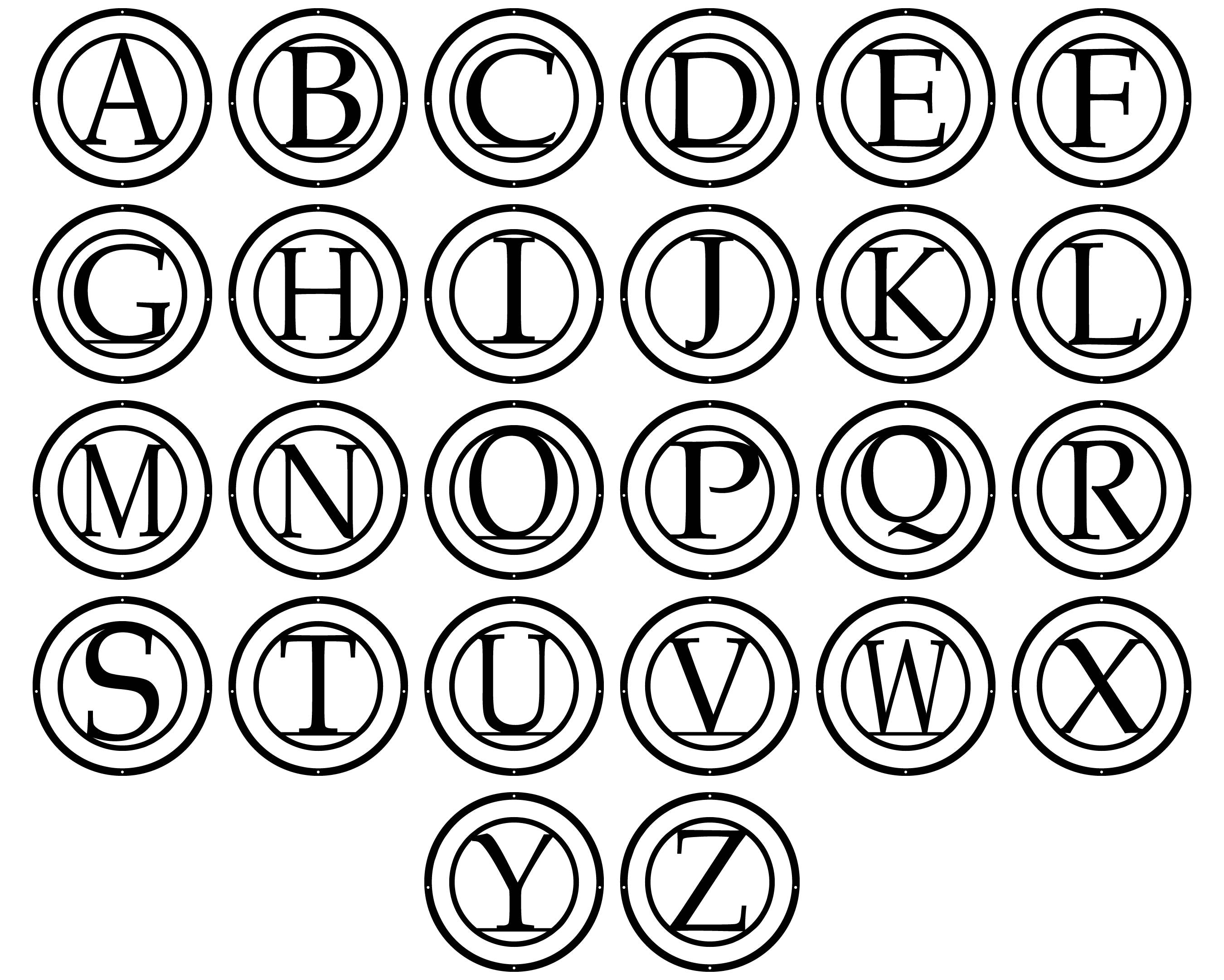Double Circle Letter Monogram | Last Name Established Sign with Letter ...