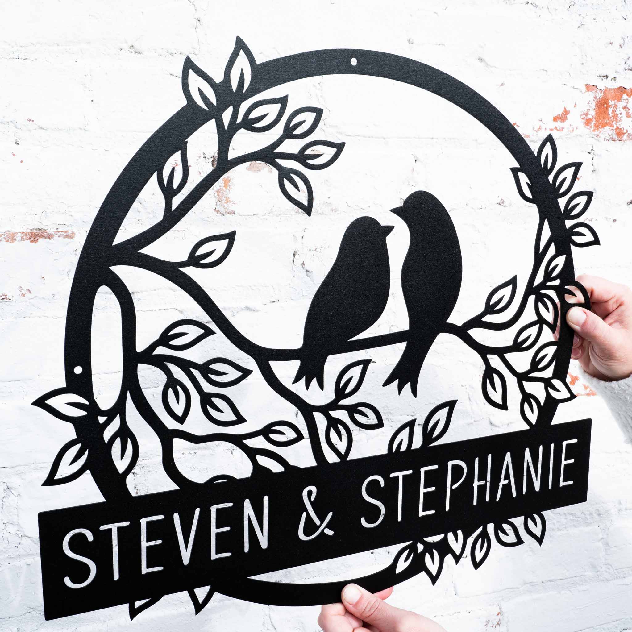 Love Birds Monogram | Rustic Wedding Decor | Bird Wall Decor– Lakeshore ...