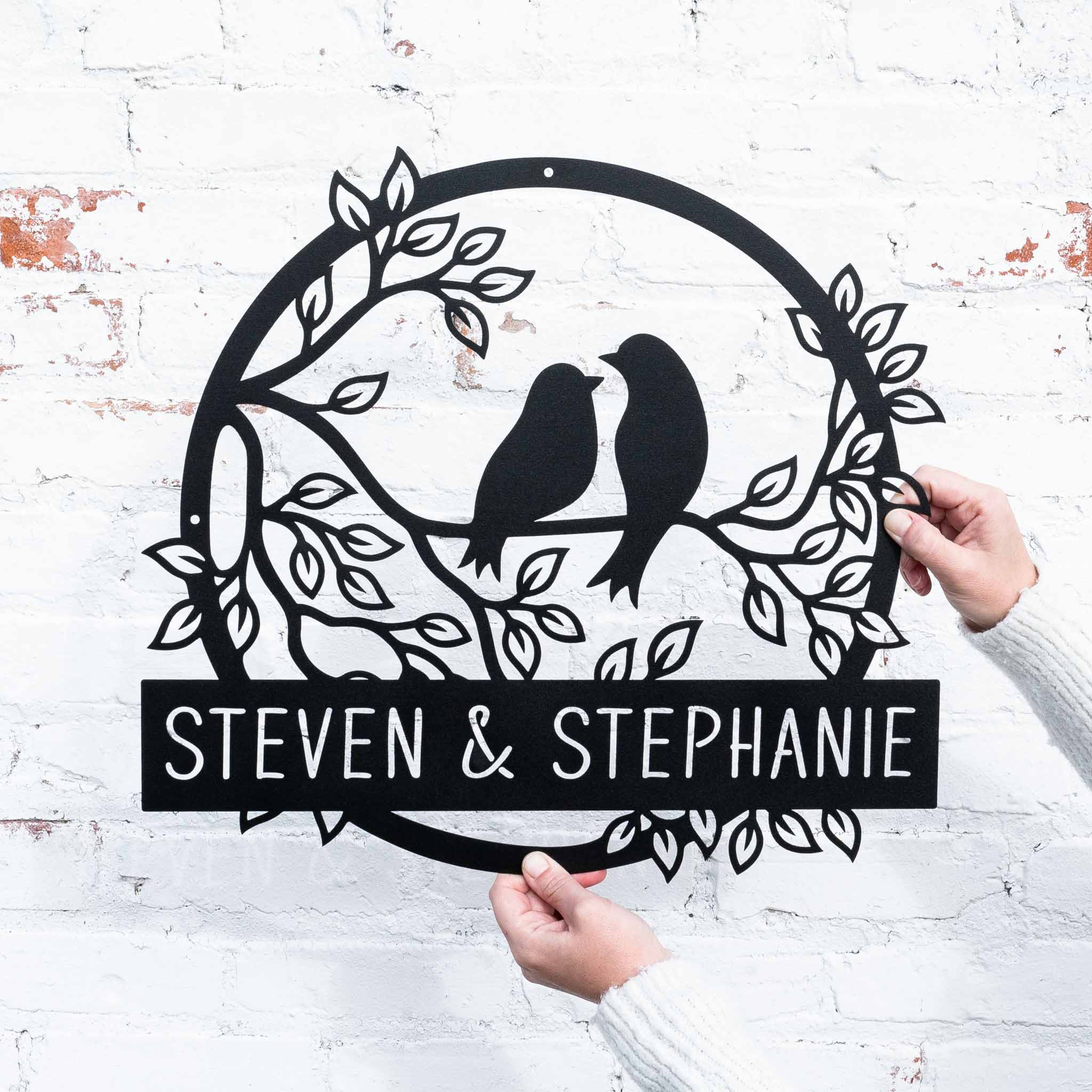 Love Birds Monogram | Rustic Wedding Decor | Bird Wall Decor– Lakeshore ...